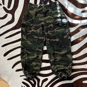 Kids Camo Cargo Jogger Pants - Green Camo